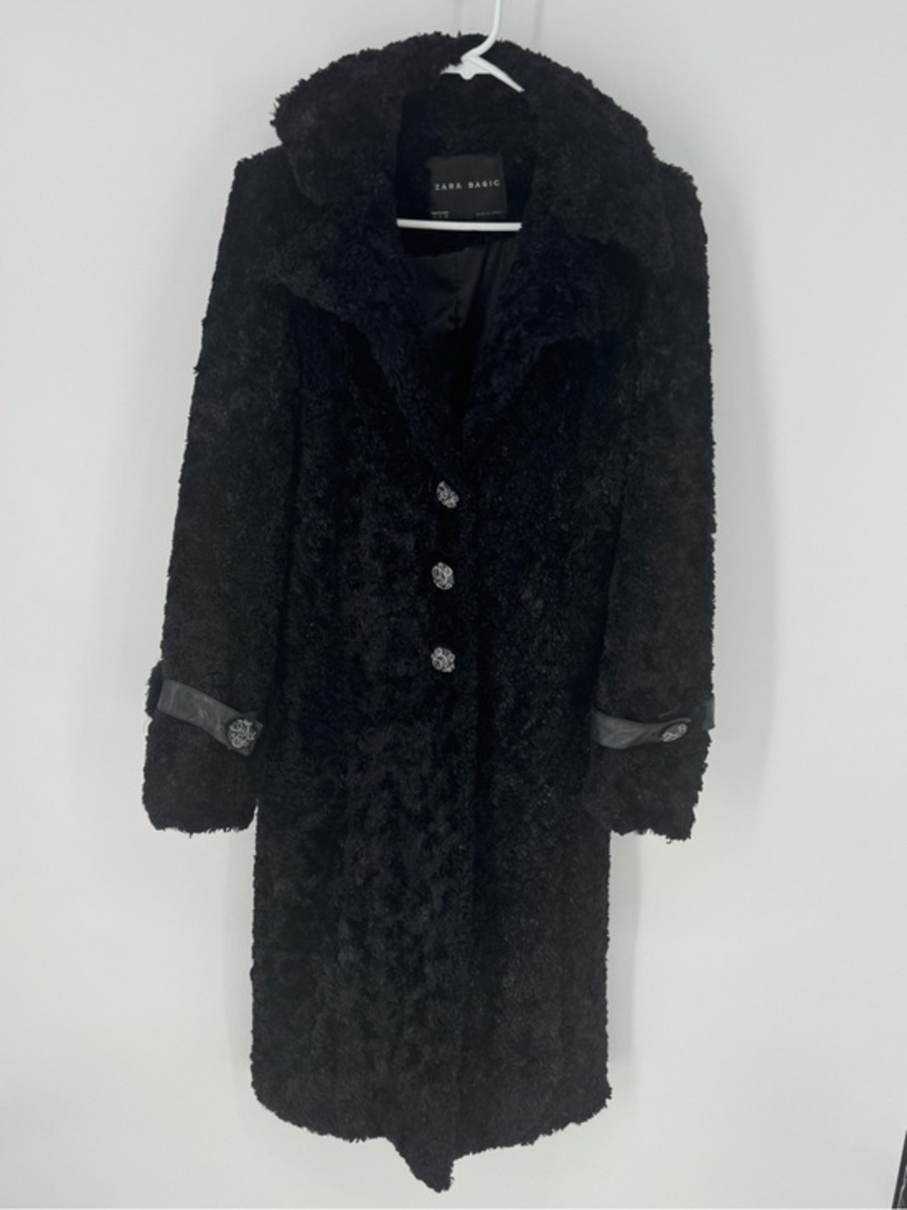 Zara Black Faux Fur Teddy Coat